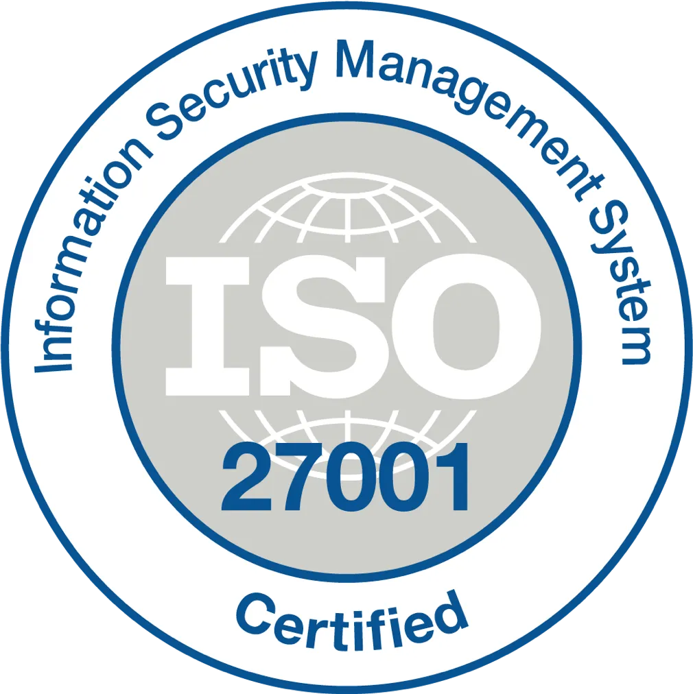 ISO/IEC 27001 certified